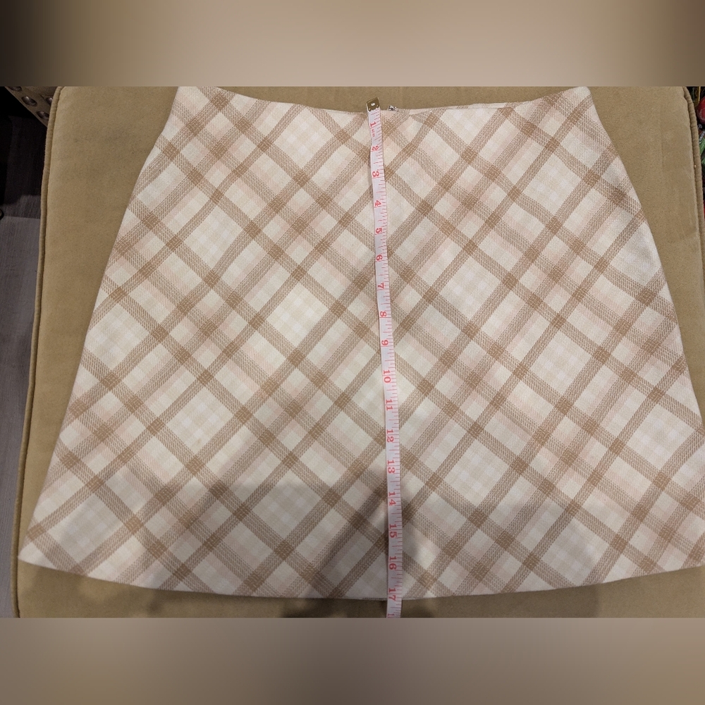 Wilfrid Plaid Tan Skirt - Almost New